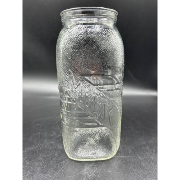 Vintage Hazel Atlas Juice / Milk Jug Vase Square Pressed Glass - Picture 7 of 12